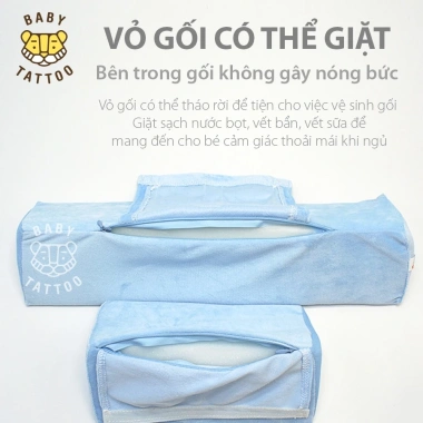 Gối chống lật cố định Baby Tattoo - Hạn chế ợc sữa, bảo vệ cột sống bé 600k