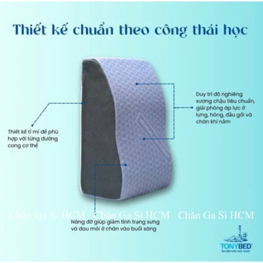 Gối Chống Suy Giãn Tĩnh Mạch Kê Gác Chân Giảm Tê Buốt, Tăng Tuần Hoàn Máu - Chính Hãng 3