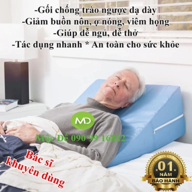 Gối Chống Trào Ngược Dạ Dày HARU 60x60x26cm - Giảm ợ nóng, viêm họng, khó nuốt, Giá chỉ 199.000đ