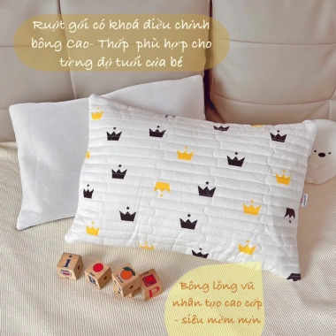 Gối chữ nhật 30x45cm cotton Hàn Quốc chần bông phối lưới cao cấp - Giá chỉ 170.099₫