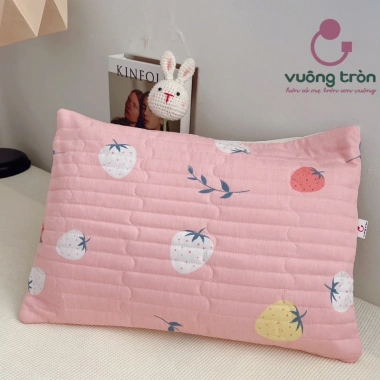 Gối chữ nhật 30x45cm cotton Hàn Quốc chần bông phối lưới cao cấp - Giá chỉ 170.099₫