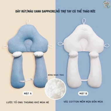 Gối chữ U 2 mặt cho bé, chống giật mình, ổn định đầu, ngủ ngon, BIOBEÉ 2