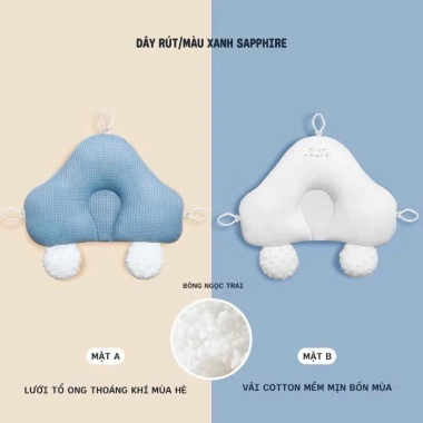 Gối chữ U 2 mặt cho bé, chống giật mình, ổn định đầu, ngủ ngon, BIOBEÉ 3