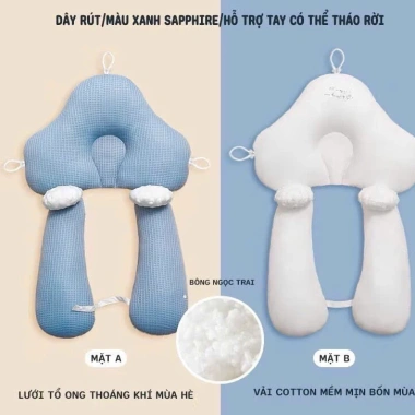 Gối chữ U 2 mặt cho bé, chống giật mình, ổn định đầu, ngủ ngon, BIOBEÉ 7