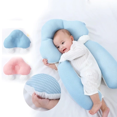 Gối chữ U 3 trong 1 cho bé vải xô Royal - Chống giật mình, lưới chống ngạt, giá ưu đãi 87.000đ 5