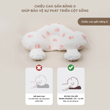 Gối Chữ U Bé Sơ Sinh Hahuma Đa Năng Cotton Êm Chặn Giật Mình Dễ Giặt 149.000 VND