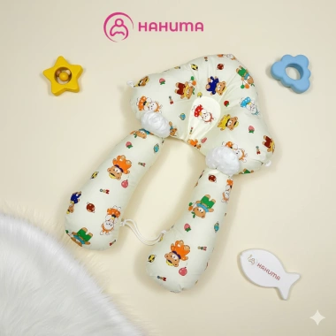 Gối Chữ U Bé Sơ Sinh Hahuma Đa Năng Cotton Êm Chặn Giật Mình Dễ Giặt 149.000 VND