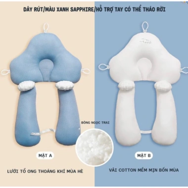 Gối chữ U chặn bé – Định hình đầu, ngăn méo, chống giật mình, đa năng, 110.000₫