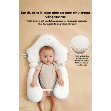 Gối chữ U cho bé sơ sinh - Chống giật mình, chống méo đầu, dây rút 3 đầu điều chỉnh, ngủ ngon 3 Gối chữ U cho bé sơ sinh - Chống giật mình, chống méo đầu, dây rút 3 đầu điều chỉnh, ngủ ngon 3