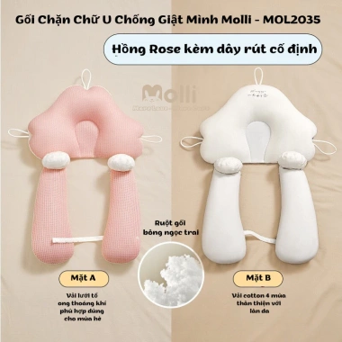Gối chữ U cho bé sơ sinh - Chống giật mình, chống méo đầu, dây rút 3 đầu điều chỉnh, ngủ ngon 10 Gối chữ U cho bé sơ sinh - Chống giật mình, chống méo đầu, dây rút 3 đầu điều chỉnh, ngủ ngon 10