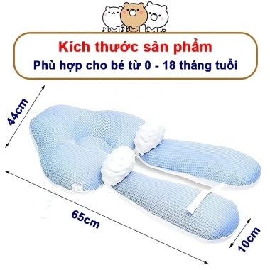 Gối chữ U cho bé sơ sinh, chống giật mình, định hình, chống bẹp đầu, kèm dây rút điều chỉnh vòng đầu, giảm giá 18% 3