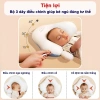 Gối chữ U cho bé sơ sinh, chống giật mình, định hình, chống bẹp đầu, kèm dây rút điều chỉnh vòng đầu, giảm giá 18% 5