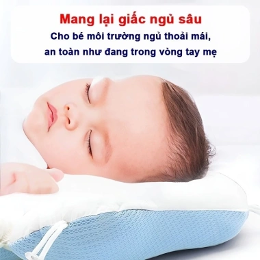 Gối chữ U cho bé sơ sinh, chống giật mình, định hình, chống bẹp đầu, kèm dây rút điều chỉnh vòng đầu, giảm giá 18% 6