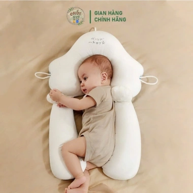 Gối chữ U chống giật mình bé - Định hình, chống bẹp đầu, dây rút tiện lợi, 119k 2