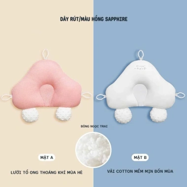 Gối chữ U chống giật mình bé - Định hình, chống bẹp đầu, dây rút tiện lợi, 119k 3