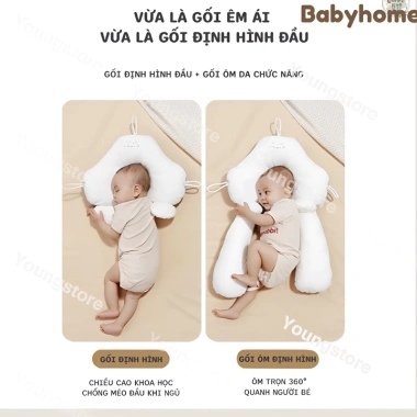Gối chữ U chống giật mình cho bé Định hình, chống bẹp đầu, dây rút điều chỉnh, giá ưu đãi 135.000 VND