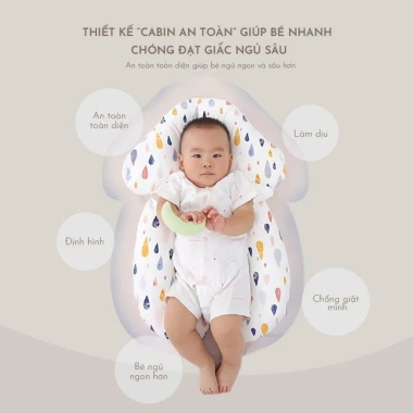 Gối chữ U đa năng MB07 cho bé sơ sinh – Chống bẹp đầu, định hình đầu, êm ái thoáng mát