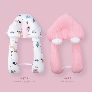 Gối chữ U đa năng MB07 cho bé sơ sinh – Chống bẹp đầu, định hình đầu, êm ái thoáng mát