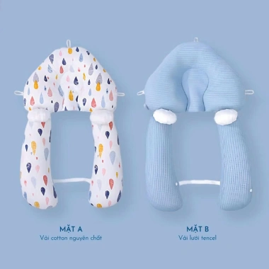 Gối chữ U đa năng MB07 cho bé sơ sinh – Chống bẹp đầu, định hình đầu, êm ái thoáng mát