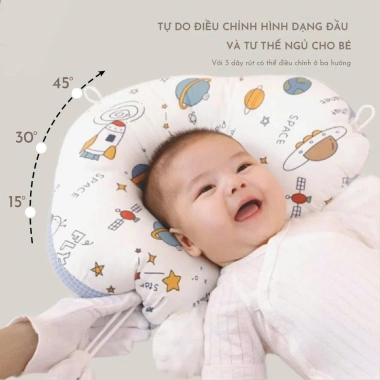 Gối chữ U đa năng MB07 cho bé sơ sinh – Chống bẹp đầu, định hình đầu, êm ái thoáng mát