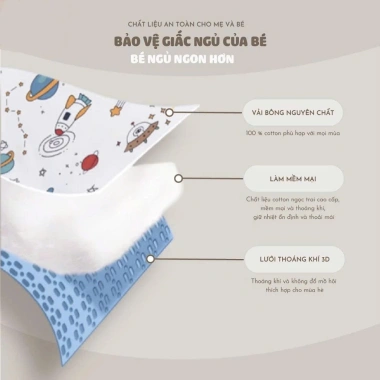 Gối chữ U đa năng MB07 cho bé sơ sinh – Chống bẹp đầu, định hình đầu, êm ái thoáng mát
