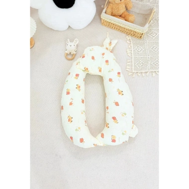 Gối chữ U hình thỏ đa năng cho bé sơ sinh cao cấp, cotton Hàn, giảm giá 250k 6