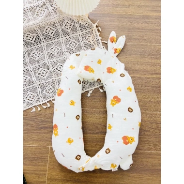 Gối chữ U hình thỏ đa năng cho bé sơ sinh cao cấp, cotton Hàn, giảm giá 250k 9