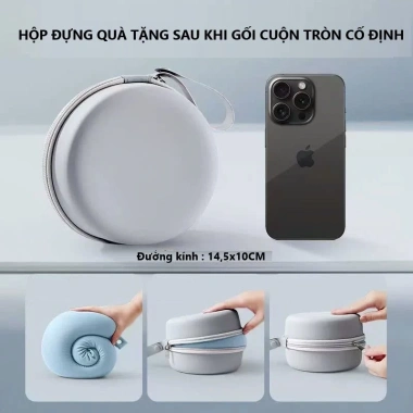 Gối chữ U kê cổ cúc bấm điều chỉnh, cao su non HOKO, mút hoạt tính, kèm hộp đựng du lịch tiện lợi 7 Gối chữ U kê cổ cúc bấm điều chỉnh, cao su non HOKO, mút hoạt tính, kèm hộp đựng du lịch tiện lợi 7