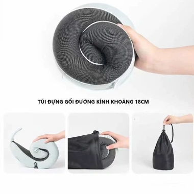 Gối chữ U kê cổ cúc bấm điều chỉnh, cao su non HOKO, mút hoạt tính, kèm hộp đựng du lịch tiện lợi 8 Gối chữ U kê cổ cúc bấm điều chỉnh, cao su non HOKO, mút hoạt tính, kèm hộp đựng du lịch tiện lợi 8