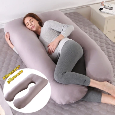 Gối chữ U tháo rời, giặt được cho bà bầu – hỗ trợ thắt lưng, thoải mái, 171.720₫