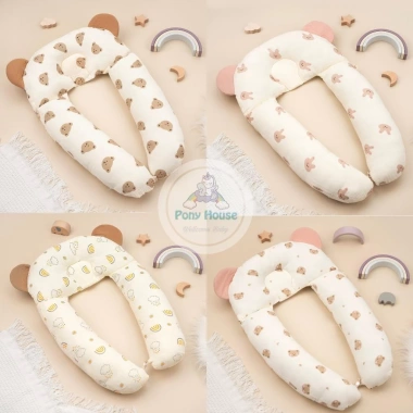 Gối chữ U Xô Muslin đa năng - chống méo đầu, ngăn giật mình cho bé sơ sinh, 115.000₫