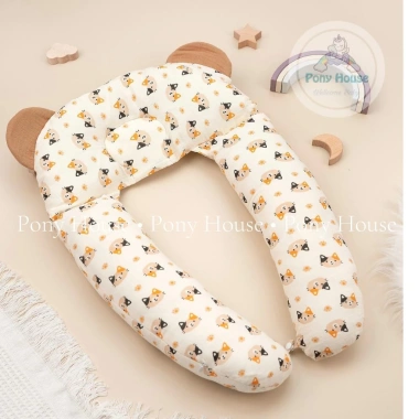 Gối chữ U Xô Muslin đa năng - chống méo đầu, ngăn giật mình cho bé sơ sinh, 115.000₫
