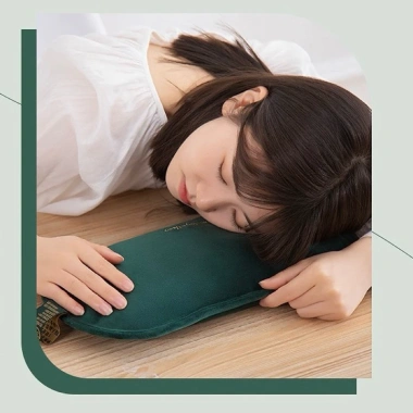 Gối chườm nóng cổ vai gáy & túi chườm bụng kinh HanzHeng mẫu dài, sạc chống cháy an toàn, vải nhung - 350.000