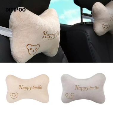 Gối cổ đôi DITIPOO họa tiết gấu - Tựa đầu ô tô thoải mái, cuộn sang, giảm giá chỉ 63.612 VND