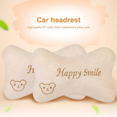 Gối cổ đôi DITIPOO họa tiết gấu - Tựa đầu ô tô thoải mái, cuộn sang, giảm giá chỉ 63.612 VND