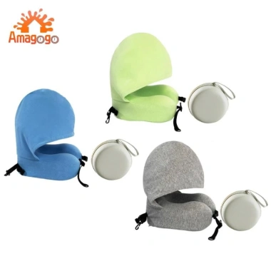 Gối cổ du lịch hình chữ U mềm mại, thoải mái, có mũ Hoodie - Đệm máy bay, chỉ 363.960 VND
