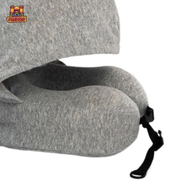 Gối cổ du lịch mũ Hoodie - Đệm hỗ trợ cổ điều chỉnh, thích hợp máy bay, ô tô, ngoài trời 2