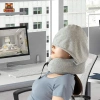 Gối cổ du lịch mũ Hoodie - Đệm hỗ trợ cổ điều chỉnh, thích hợp máy bay, ô tô, ngoài trời 7