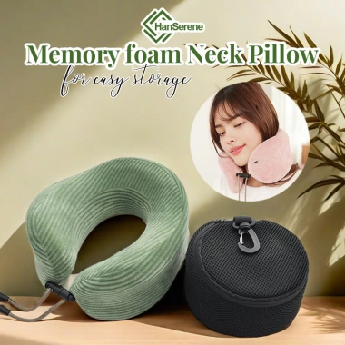 Gối cổ xốp U HanSerene - Di động, hộp đựng bảo quản, giảm đau cổ, giá ưu đãi 215k