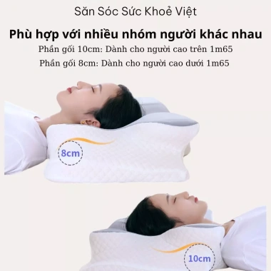 Gối công thái học Asuki thế hệ 2 - Chống đau cổ vai gáy, ngáy, hỗ trợ ngủ nhanh
