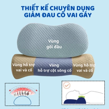 Gối công thái học CECILA thế hệ 2 giảm đau cổ vai gáy, hỗ trợ ngủ nhanh