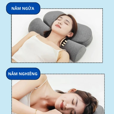 Gối công thái học CECILA thế hệ 2 giảm đau cổ vai gáy, hỗ trợ ngủ nhanh