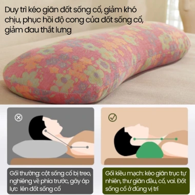 Gối công thái học lõi vỏ kiều mạch đàn hồi, giảm đau vai gáy, thắt lưng, gối kê cổ - Giá ưu đãi 280.000 VND 5 Gối công thái học lõi vỏ kiều mạch đàn hồi, giảm đau vai gáy, thắt lưng, gối kê cổ - Giá ưu đãi 280.000 VND 5