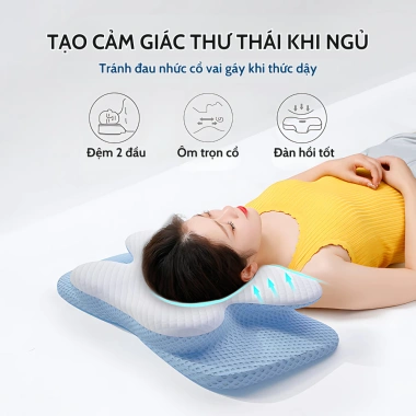 Gối công thái học Zenlife cao su non giảm đau vai gáy, hỗ trợ giấc ngủ, cải thiện cột sống cổ - chỉ 422.940 VND