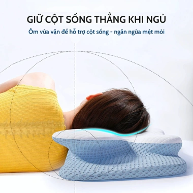 Gối công thái học Zenlife cao su non giảm đau vai gáy, hỗ trợ giấc ngủ, cải thiện cột sống cổ - chỉ 422.940 VND