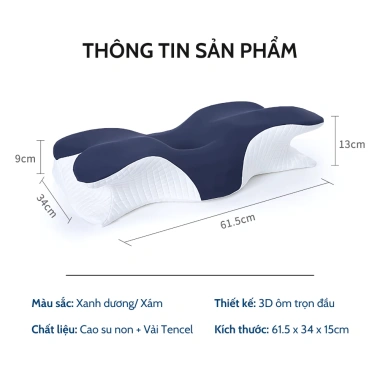 Gối công thái học Zenlife cao su non giảm đau vai gáy, hỗ trợ giấc ngủ, cải thiện cột sống cổ - chỉ 422.940 VND