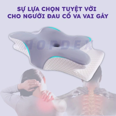 Gối Công Thái HOPDEX giảm đau cổ vai gáy, phù hợp người ngủ cao thấp - Giá 200.000₫
