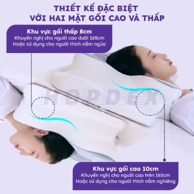 Gối Công Thái HOPDEX giảm đau cổ vai gáy, phù hợp người ngủ cao thấp - Giá 200.000₫