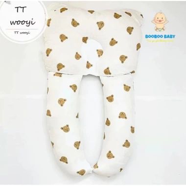 Gối đa năng chữ U NẤM - Gối chặn & ôm muslin trần bông, mềm êm, thoáng mát cho bé - Giá 154.000₫ 5