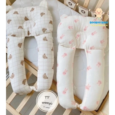 Gối đa năng chữ U NẤM - Gối chặn & ôm muslin trần bông, mềm êm, thoáng mát cho bé - Giá 154.000₫ 6